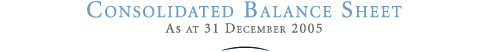 Consolidated Balance Sheet as at 31 December 2005